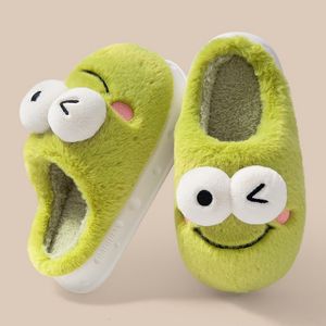 Slippers Womens House Slipper Female Frog Winter Warm Kawaii Cartoon Plush Contton Indoor Non Slip Funny Cute Fuzzy Home Floor Shoes 230831