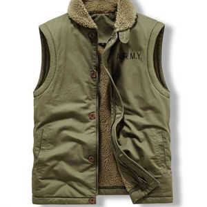 Mens World War II wool liner stand collar vintage hiking vest Classic Outdoor hunting vest mens Winter Cashmere Camisole jacket HKD230831