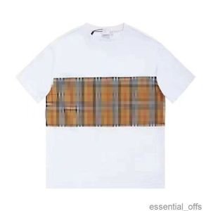 Burby Men's T-shirt Designer Shirt Round Neck Short Sleeve T-shirt Men's Women's Sweatshirt plaid Printed Cotton oversizeT-shirtHW4Z