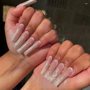 False Nails Long European And American Nail Wearing Butterfly Dot Diamond Glitter Powder Patch Sweet Fake