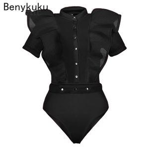 Kobiety Jumpsuits Rompers Black for Women Gothic Combinaison Femme Sexy Party Body Body Bodysuit Women Clothing Romper 230830