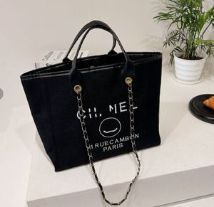 Tasarımcı Marka Klasik Ch Beach Bags Tuval Duffel Çantalar Lüks Taşınabilir Alışveriş Büyük Kapasite Çanta Çanta Kadınlar Etiket Sırt Çantası Bayanlar Satche R0831