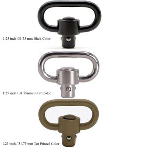 Outros Acessórios Táticos 3 Cores 1.25 Quick Deteach Release Sling Swivel Strap Buckle Push Button Loop Anel Preto/Siean Drop Deliv Dhqoz