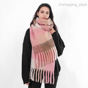 Sciarpe Sciarpa scozzese alla moda Ac Nuovo Scialle ispessito con nappa in mohair