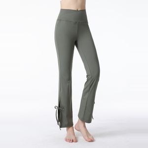 Lu mulheres flare leggings calças de grife treinar cintura alta apertado para yoga correndo fitness corredores ginásio desgaste indoor ao ar livre treino verde exército