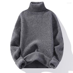 Männer Pullover Mode Herbst Winter Einfarbig Verdicken Warme Pullover Dünne Beiläufige Rollkragen Strickwaren Pullover Trend