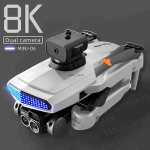 Simulatoren Neue D6 Mini Drohne 4k Profesional 8K HD Kamera Hindernisvermeidung Luftaufnahmen Bürstenloser faltbarer Quadcopter Geschenke Spielzeug x0831 x0901