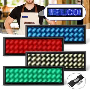 Badge con nome programmabile a LED Letrero Bluetooth Matrix 12x48 con magnete e display a scorrimento con pin Segnale di messaggio USB ricaricabile310t