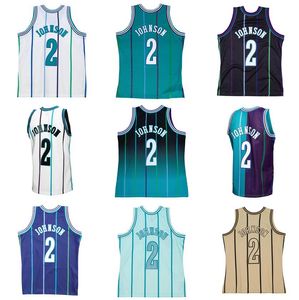 Сшитые баскетбольные майки Ларри Джонсона Митчелл Несс 1989-90 92-93 94-95 98-99 Классические ретро мужские женские молодежные майки S-6XL сине-зеленые 2 4