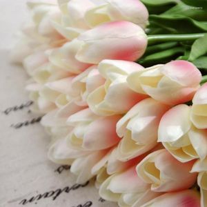 Fiori decorativi 10 pz/lotto di alta qualità real touch PU tulipano matrimonio fiore artificiale decorazione SilHome