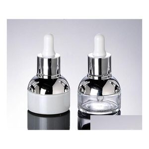 Bottiglie contagocce in vetro trasparente all'ingrosso da 30 ml vuote di oli essenziali per bottiglia contenitore cosmetico per donne piccolo imballaggio Sn1285 Drop Deliv