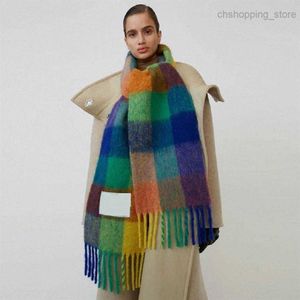 Halsdukar vinter ac imitation kashmir halsduk kvinnor färg matchande tjock färgglad randig gradient sjal 250 36cmozl0