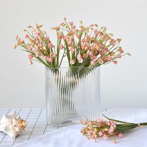 Dekoratif Çiçekler 36cm Taze Çan Çiçek Ev Düğün Dekorasyonu için Yapay El Bağlı Buket