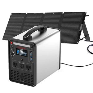 En solenergi 12v 1000W 896Wh alla i en solgenerator med AC USB 110V 220V Outlet DC Laddning Hem Nödsituation Backup