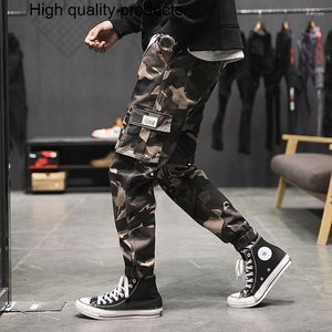 Calças masculinas camo homens 2023 moda streetwear harem calças masculino camuflagem elástica wais tjoggers tornozelo comprimento verão carga