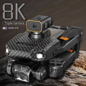 Simulators New P8 Pro 4K Drone Professional Obstacle Avoidance 8K DualHD Camera 5G Brushless Motor Foldable Quadcopter Gifts Toys x0831