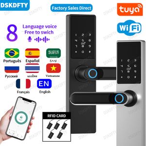 Door Locks Diosso Biometric Electronic Lock Digital Black Smart Tuya App Remote Unlocking Keyless Fingerprint RH05 230830