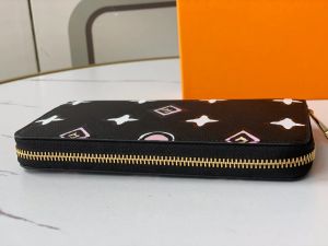 2023 Modedesigner-Geldbörse Luxus-Zippy-Geldbörsen Damen-Reißverschluss-Geldbörsen Hochwertiger Blumenbrief-Kreditkartenhalter Damen trendige Geld-Clutch-Taschen mit Box