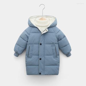 Down Coat Russian Children Children's Cotton Ytterkläder Vinterkläder Tonåriga pojkar flickor Bomullsskadade parka rockar tjockare varma långa jackor