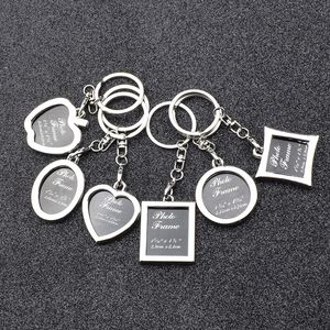 6 models photo frame keychain alloy locket lover picture key chain key rings heart pendants for women men anniversary present de150