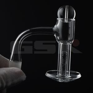 20mm OD Full Weld Beveled Edge Smoking Terp Slurper Quartz Banger Nails With Leaf bottom quartz pillar glass cap for Dab Rigs and Water Bong