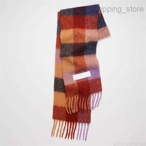 Fashion Luxury Ac Scarf Men's Women Scarves Imitation Cashmere Plaid Wraps Long Student Bib Shawl Rainbow Thick Lattice Tasse336j7nqs