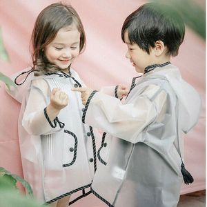 Raincoats Kids Children Raincoat Waterproof Rain Poncho Clear Transparent Kindergarten School Student Rainsuit Protective Poncho Covers 230831