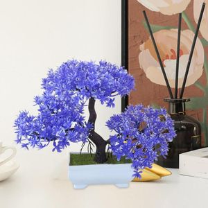 Декоративные цветы творческие фиолетовые искусственные деревья бонсай пластиковые цветочные цветы домашний офис декорации на рабочем столе