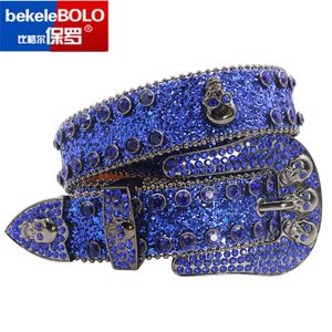 Kemerler Moda Lüks Kayış Elmas Kuşak Western Crystal Çivili Kemer Kovboy Kovboy Kemer Kadınlar Erkekler Jean Cinto De Strass 230831