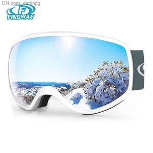 Óculos de esqui Findway Kids Ski Goggles Ajustável Anti-Fog Proteção UV para 3-10 anos de idade Meninos Meninas Esqui Snowboard Esportes Q230831