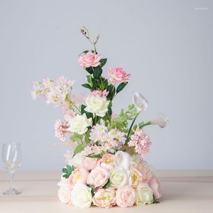 装飾的な花人工花玉シルクシミュレーションセンターウェディングロードブーケパーティープロップアレンジメントのための装飾