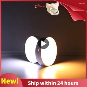 Luci notturne Ricarica USB Led Piccola luce Illuminazione bianca calda Lampada a induzione del corpo montata a parete Sensore di movimento