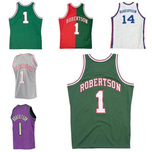 Stitched baskettröjor #1 Oscar Robertson 1971-72 73-74 Mesh Hardwoods Classic Retro Jersey Men Women Youth S-6XL