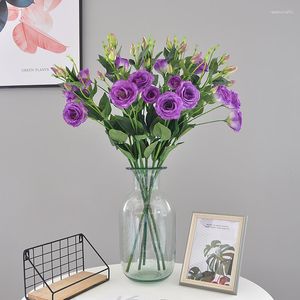 Dekorativa blommor 75 cm konstgjorda platycodon blomma silke bröllopsarrangemang hem dekoration grön växtflaska