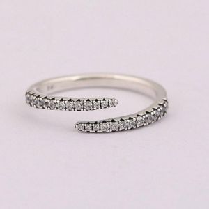 Кластерные кольца Pave Shooting Star с хрустальным кольцом для женщин Подлинная S925 Серебряная серебряная леди ювелирные ювелирные изделия подарка