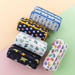 Sacos de lápis Angoo Cartoon Drawing Pen Bag Pencil Case Dual-side Open Multi Slot Pocket Storage Bolsa Papelaria Escritório Escola A6899 HKD230831