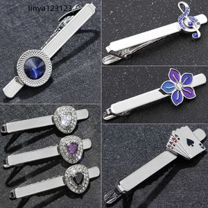 Tie Clips 8 Styles Men's Alloy Neck Clips Fashion Neck Tie Clip for Business Slips Father Tie Clip Christmas Gift Free Frakt