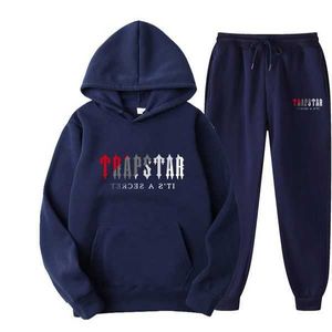 Trapstar tuta da uomo nera con cappuccio trapstar uomo sportivo pantaloni firmati set da corsa basket 2 pezzi allentati da donna manica lunga 8IJS