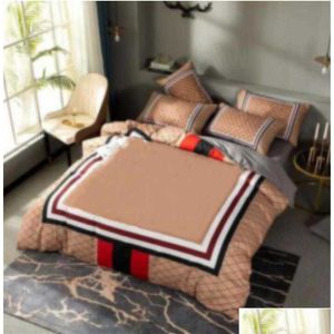 Bedding Sets Fashion King Size Designer Set Ers Pcs Letter Printed Cotton Soft Comforter Duvet Er Luxury Queen Bed Sheet Drop Delivery