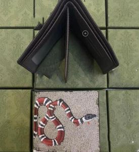 Portafoglio corto da uomo di design animale moda in pelle serpente nero tigre ape porta carte di lusso da donna con confezione regalo di alta qualità AA3