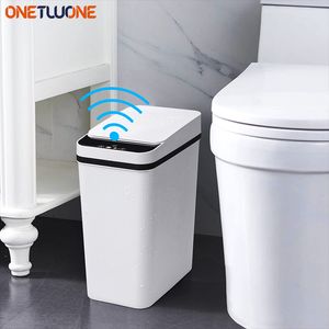 Avfallsbackar badrum smart sopor 12l rörelse sensor skräp vattentät n liten sopor för kök kontor toalett sovrum rv 230830