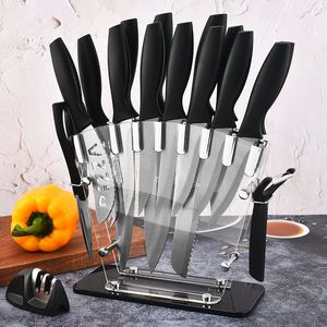 Stainless Steel Kitchen Knife 17 Piece Set for Household Fruit Knife Kitchen Slicing Knife with Knife Holder Set Utility Multifunctional