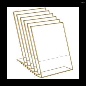 Schmuckbeutel 40 Stück Acryl Goldrahmen Schräge Rückseite Tischschildhalter für Hochzeitskarte Restaurant Schilder Pos