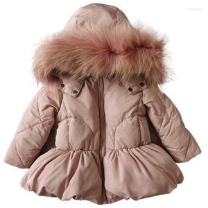 Down Coat Girls Winter Coats Çocuk Ceket Özelleştirilmiş Tasarımlar Tüylü Sıcak Kalın Yaş 18m-12y