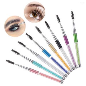 Pennelli per trucco Manico con strass Pennello per sopracciglia Mascara Bacchetta a spirale Applicatore Pettine per estensione ciglia Strumento per la bellezza degli occhi delle donne