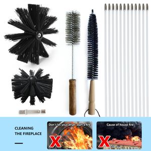 Mops Fireplace Chimney Dryer Vent Cleaner Kit 100150mm Brush With Flexible Rods For Cleaning Particle Furnaces Sewer Pipes 230830