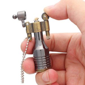 Retro Bullet Free Fire Torch Lighter Flint Grinding Wheel Ignition Oil Keychain Metal Cigarette Gadget For Man VWC8