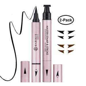Eye ShadowLiner Combination 2in1 Wing Eyeliner Stamp Liquid Pencil Triangle Seal Liner Cat Style Makeup 2 Pens 230830