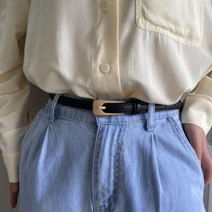 Belts Fashion Casual Vintage Metal Buckle Waistband Thin Waist Strap Leather Belt Trouser Dress