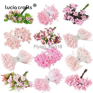 6/8/10/12/70/90/144/288 st Pink Hybrid Flower Cherry Stamen Berries Bundle DIY Cake Christmas Wedding Box Decor D0603 LST230831